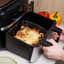 Pyrex Square Airfryer Dish - 2.2L taken out of air fryer