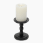 Thread Office Black Wooden Pillar Candle Holder