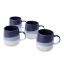Salisbury & Co Ombre Stoneware Mugs, Set of 4 - Steel