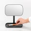 Brabantia ReNew Mirror with Storage Tray - Dark Grey with a makeup brush