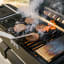 Masterbuilt Portable Charcoal Grill Cart with burger