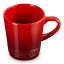 Le Creuset Stoneware V Mug, 180ml - Cerise