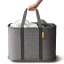 Joseph Joseph Hold-All Max Grey Collapsible Laundry Basket, 55L held on the handle