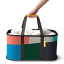 Joseph Joseph Hold-All Jonathan Lawes Collapsible Laundry Basket, 35L held on the handle