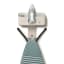 Joseph Joseph IronHub Wall-Mounted Ecru Iron Storage Caddy detail with an iron and ironing board