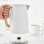 Swan Fjord Rapid Boil Cordless Kettle, 1.7L - White on the kitchen counter