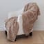 Linen House Arctic Snug Fur Throw, 150cm x 200cm - Sand on a chair