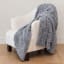 Linen House Arctic Snug Fur Throw, 150cm x 200cm - Vintage Steel on a chair