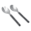 Olivia Princess Stainless Steel Salad Servers, Set of 2 - Dark Grey