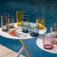 Olivia Princess Lead-Free Crystal Tumblers, Set of 4 - Amber on the table