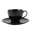 JAN Noir et Noir Cups & Saucers, Set of 4 angle