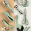 Fusion Twist Garlic Press - Mint with other kitchen tools