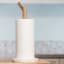 Kitchen Pantry Acacia & Marble Paper Towel Holder with paper towel