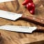 Wolstead Estate Santoku Knife, 14cm with tomatoes on a chopping board