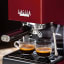 Gaggia E24 Classic Manual Espresso Coffee Machine - Red with coffee cups
