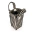 Porter Black & Milk Stripe Bottle Carrier, 30cm angle with a bottle