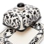 Humble & Mash Black Floral Ceramic Butter Dish, 10.2cm