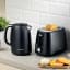 Kenwood Elementa Stainless Steel Cordless Electric Kettle, 1.7L - Black on the able with a toaster