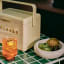 Fieldbar Mini Bar, 4L - Safari White on table with drinks