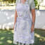 DSA Robyn Valerie Toile Du Cap Full Bib Apron - Blue worn 