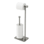 Umbra Cappa Toilet Paper Holder & Reserve - Nickel angle with toilet paper
