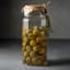 Kilner Facetted Clip Top Jar - 1.8L with olives