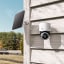 Eufy S330 4K Wireless Outdoor Security Camera and Solar Panel on a wall