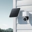 Eufy S330 4K Wireless Outdoor Security Camera and Solar Panel on a wall