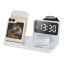 Snug Wireless 4-in-1 Charger Stand, 15W detail with a phone, airpods, and watch charging