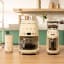 Smeg Electric Milk Frother, 180ml - Vintage Cream with a coffee machine and coffee grinder