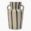 Thread Office Black And Bone Striped Stone Vessel