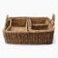 Thread Office Seagrass Baskets with Handles, Set of 5