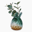 Thread Office Hand Blown Pineapple Glass Vase with plant