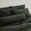 Thread Office Forest Green Washed Cotton Oxford Border Bedroom Scatter Cushion, 30cm x 90cm