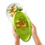 Lekue Silicone Collapsible Colander, 23cm - Green handheld with veggies