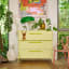 Popstrukt Sprinkles Chest of Drawers - Kiwi Fizz with a lamp and plant