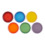 Le Creuset Rainbow Collection Coupe Dinner Plates, Set of 6 top view