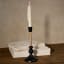 Thread Office Black Aluminium & Rattan Dinner Candle Holder