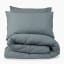 Thread Office Smoke Blue Washed Cotton Duvet Cover Set - Double