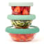 Food Huggers Adjustable Silicone & Glass Lids, Set of 3 - Gradual Green on glass bowls