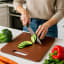MicroGarden Nutmeg Wood Fibre Chopping Board - 44cm with veg