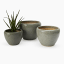 Thread Office Sand Reactive Glaze Belly Planters, Set of 3