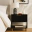 Native Decor Florence Fluted Bedside Table - Black