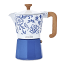 La Cafetiere Blu Fiorato Venice 6-Cup Espresso Maker, 290ml