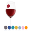 Vacu Vin Classic Wine Glass Markers, Set of 8 different colours