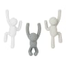 Umbra Buddy Moulded Wall Hooks, Set of 3 - Grey Multi