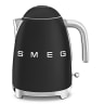 Smeg Retro Cordless Kettle, 1.7L - Black Matte
