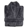 Club Classique Charcoal Unisex Fleece Bathrobe - Small 