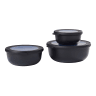 Mepal Cirqula Shallow Bowl Set, 3-Piece - Nordic Black
