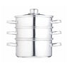 KitchenCraft Stainless Steel Three Tier Steamer - 18cm 